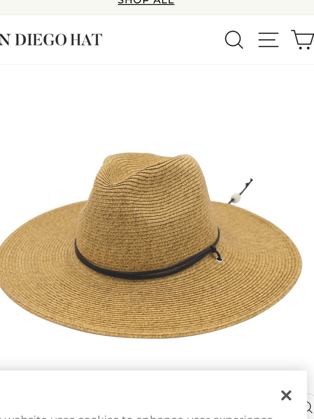 San Diego Hat Company Wide Brim Straw Fedora with Black Band